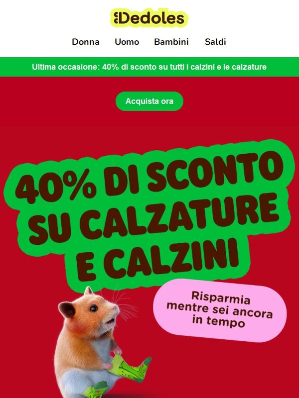 Ultima occasione per ottenere il 40% di sconto 👀🚨