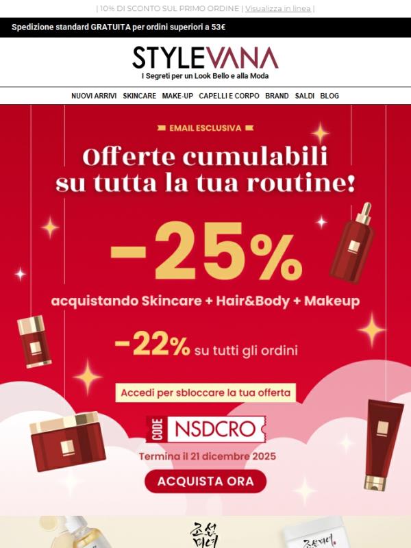 Offerta Speciale Natale: EXTRA -25 % su tutte le categorie! 🛒