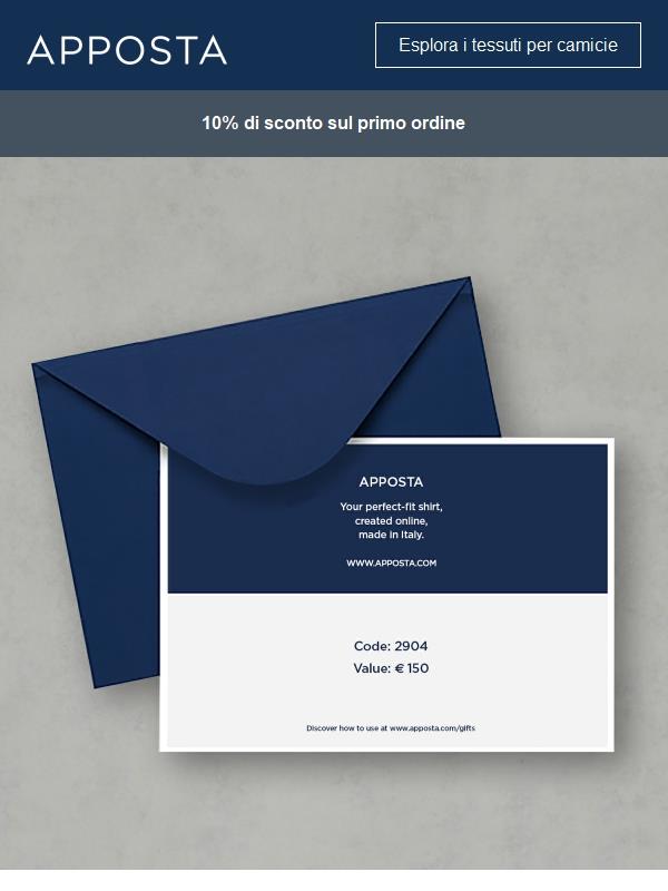 Invia una gift card digitale Apposta questo Natale