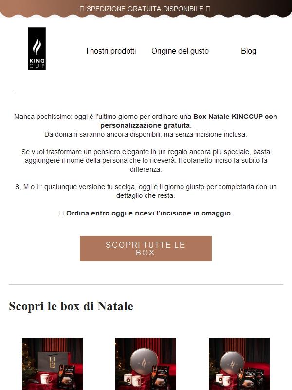 Ultima chiamata: box di Natale King Cup