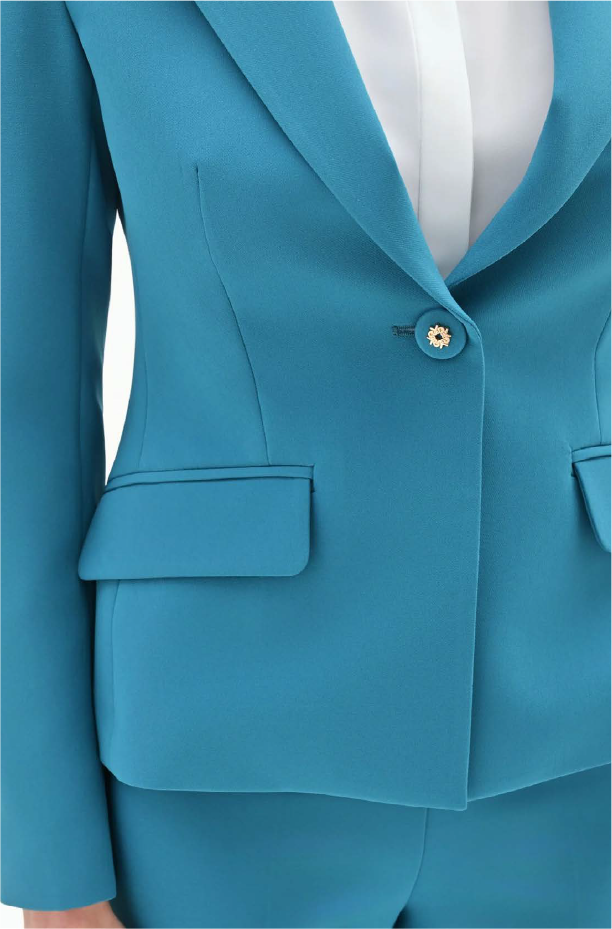 GIACCA MONOBOTTONE IN BLU OTTANIO