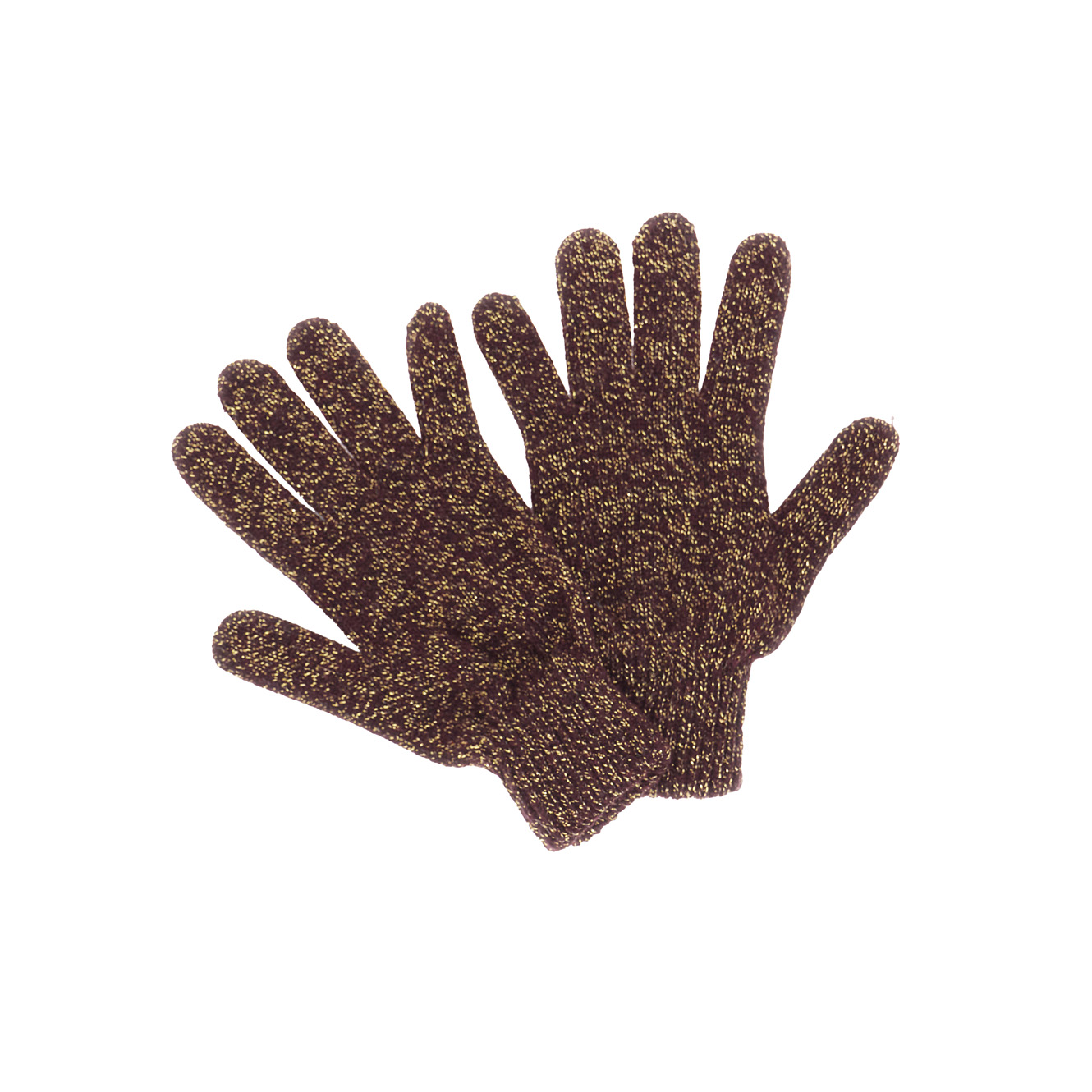 Image of guanti in misto cachemire con filo lurex burgundy