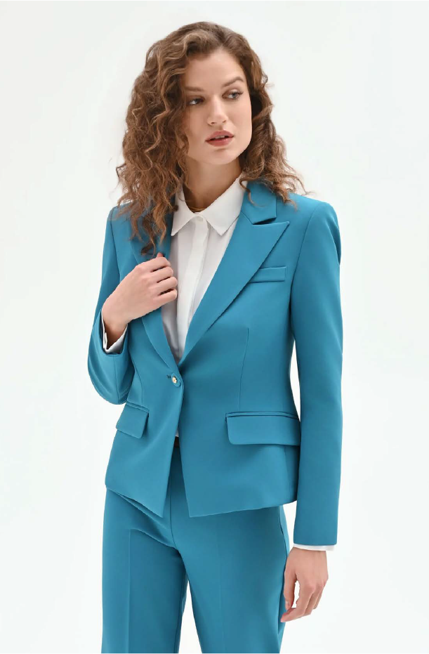 GIACCA MONOBOTTONE IN BLU OTTANIO