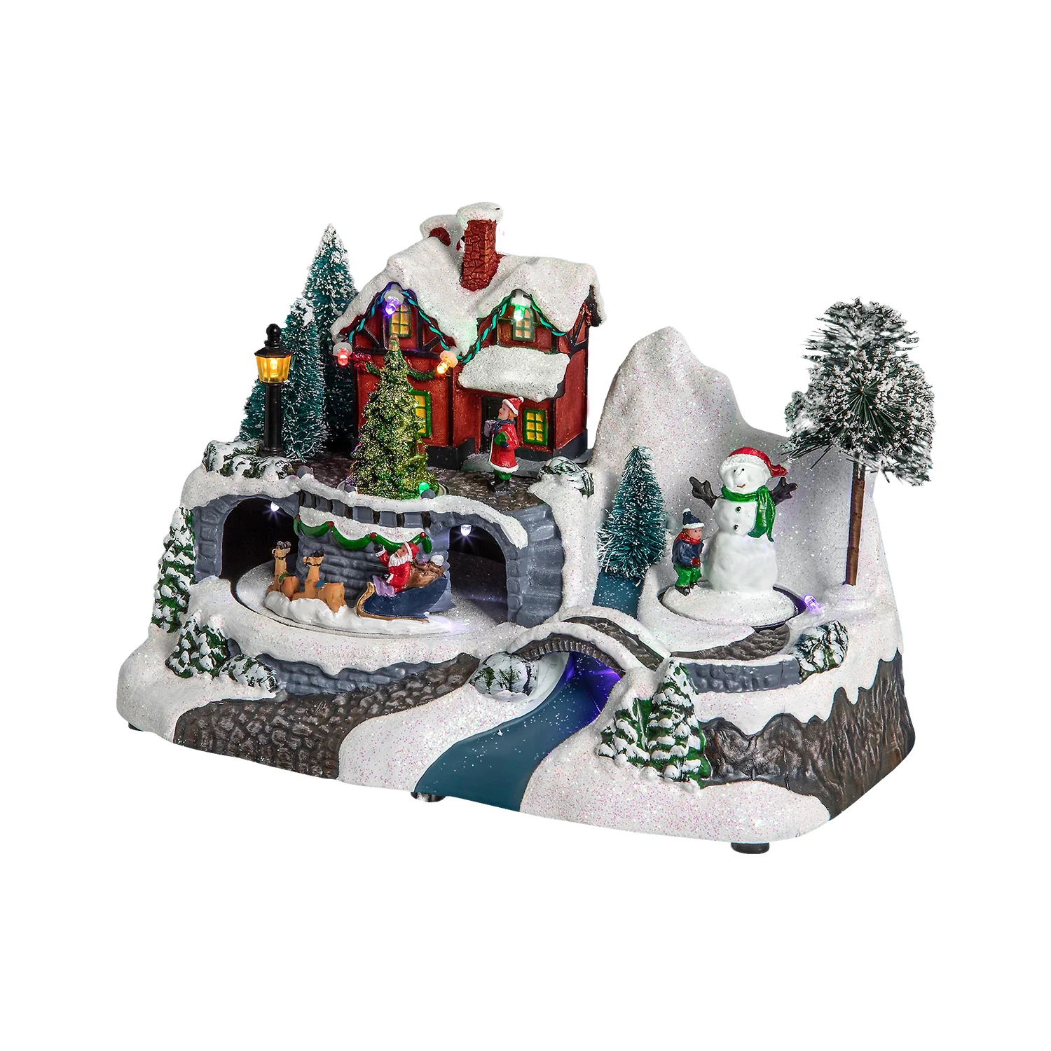 Image of Villaggio di Natale Animato – Luci LED Multicolore, Musica e Movimento