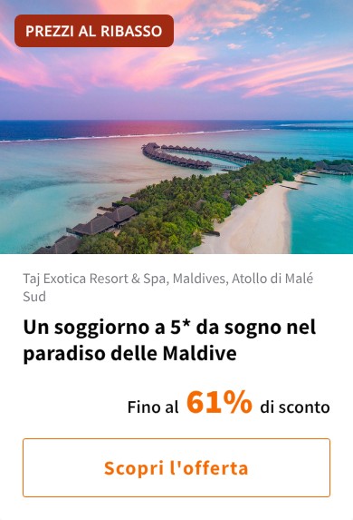 Un soggiorno a 5* da sogno nel paradiso delle Maldive