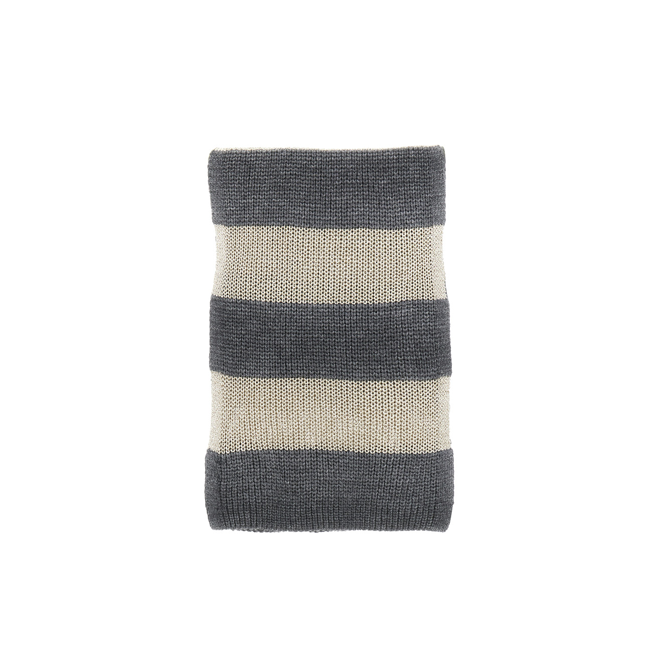 Image of sciarpa rigata dettaglio lurex multigrigio