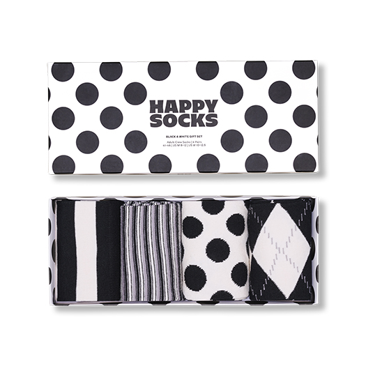 4-Pack Black And White Socks Gift Set
