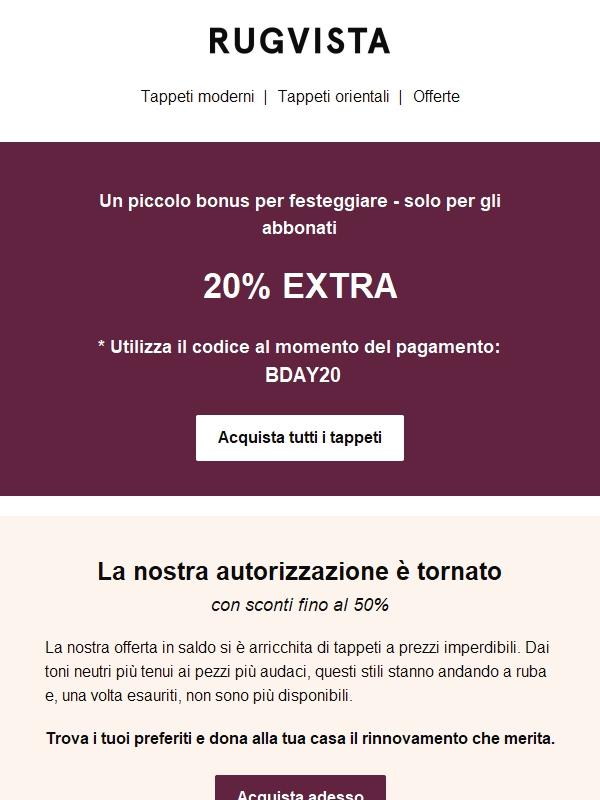Centinaia di tappeti, fino al 50% - fino ad esaurimento scorte