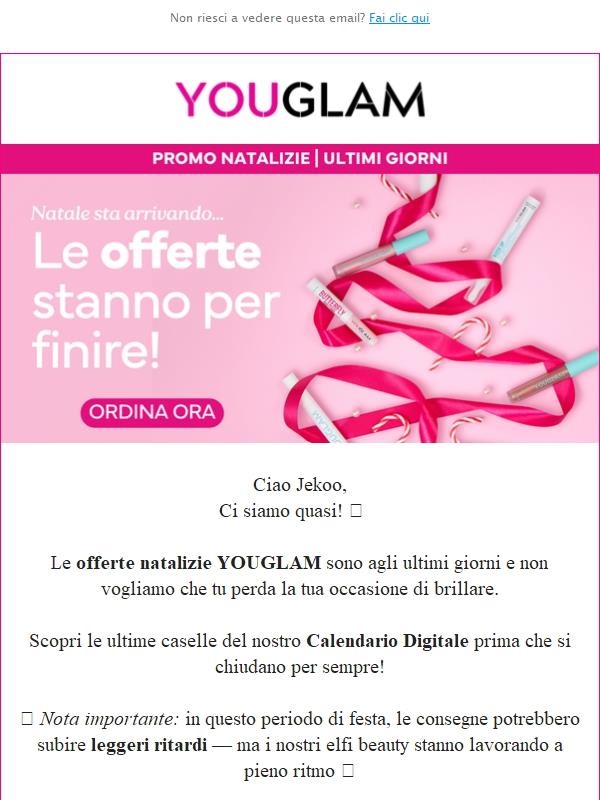 ⏰ Ultimi giorni per le promo natalizie YOUGLAM!