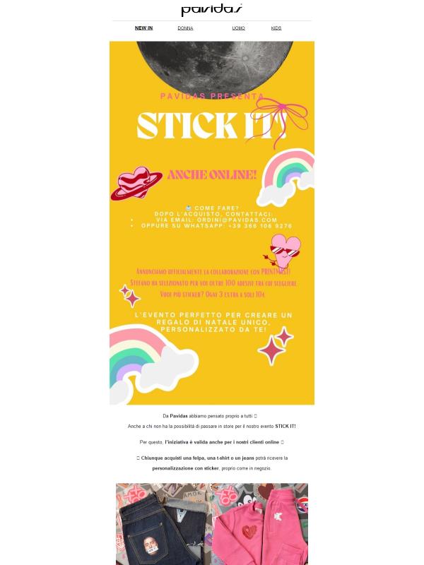 ✨ STICK IT! Anche online: personalizza il tuo capo con noi
