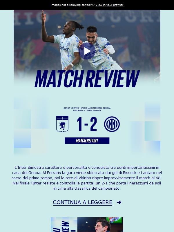 Match review, Genoa-Inter 1-2 | I colpi mancini di Bisseck e Lautaro!