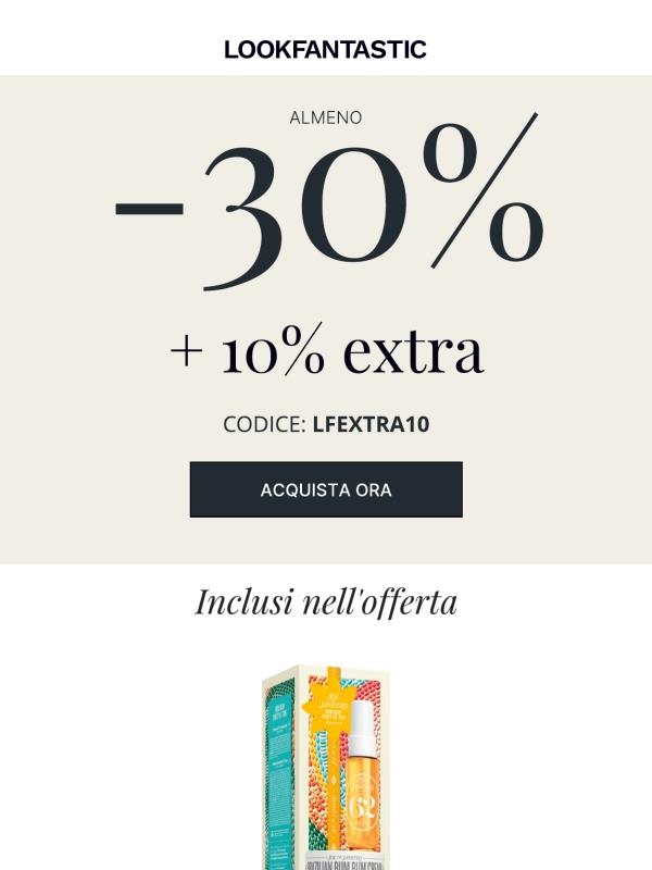 Almeno 30% di sconto + 10% extra