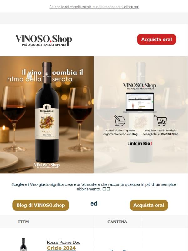 🍷✨ VINOSO | Il vino cambia il ritmo della serata