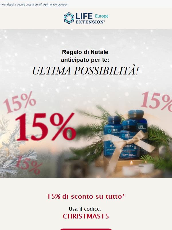 Ultima possibilità: regalo di Natale anticipato!
