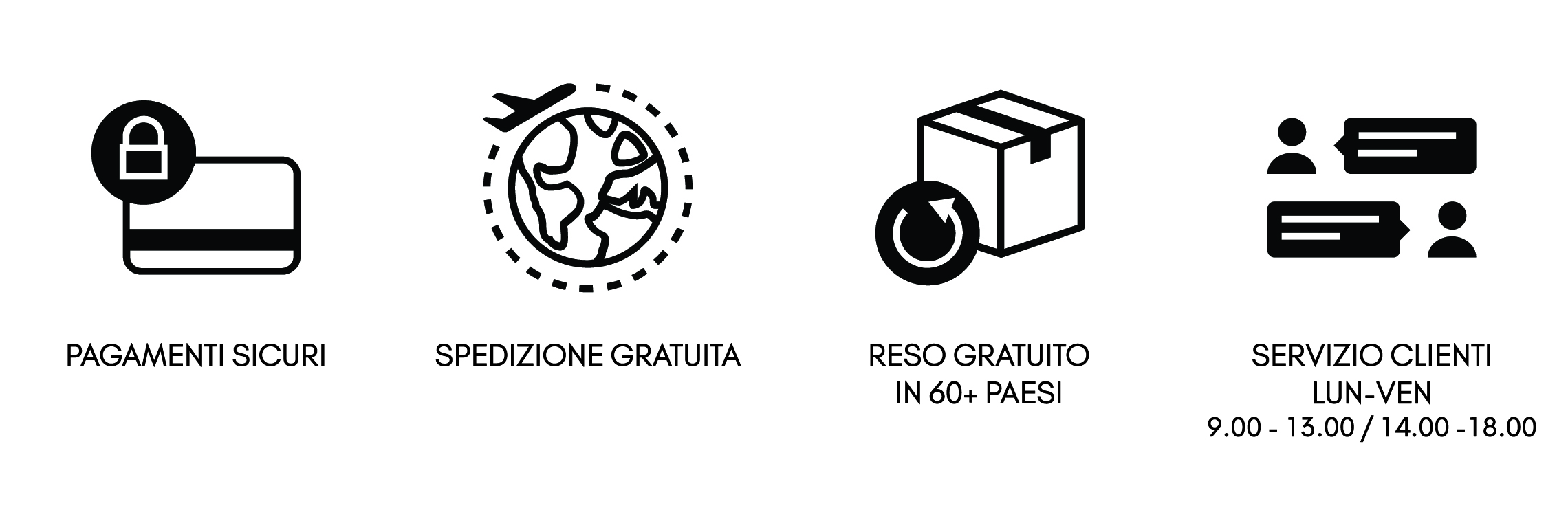 Shopping da Mia Burton: pagamenti sicuri, spedizione gratuita, reso gratuito in 60+ paesi, servizio clienti dal lunedì al venerdì, dalle 9 alle 13 e dalle 14 alle 18