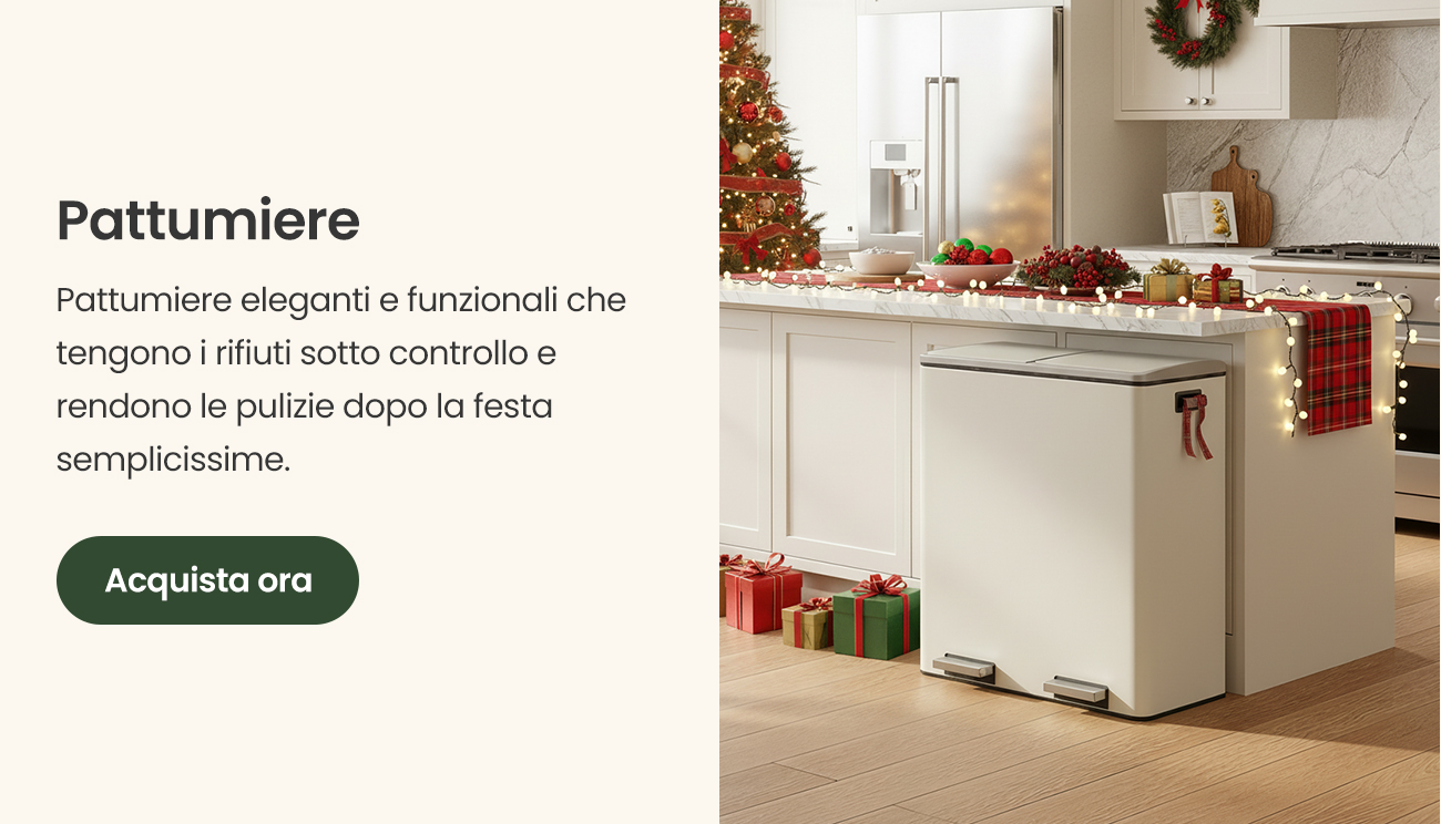 Pattumiera a Doppio Cestino Con Sacchetti Chiusura Ammortizzata Crema