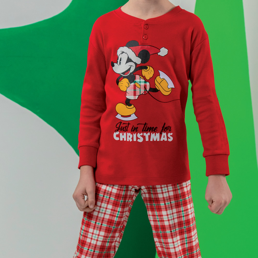 Image of PIGIAMA FAMILY NATALE 7046 MICKEY CALDO COTONE BAMBINO SABOR