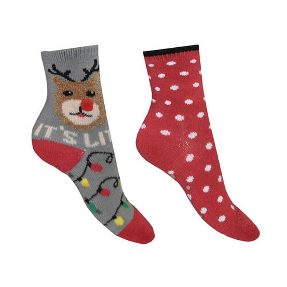 Image of CALZE ANTISCIVOLO BIPACK NATALE CND018A CIOCCA