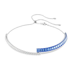 Girocollo Matrix, Taglio misto, Blu