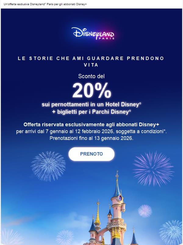 Offerta riservata esclusivamente agli abbonati Disney+