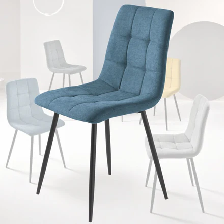 Set 4 Sedie Sala da Pranzo Imbottite in Tessuto cm 45x53x88h