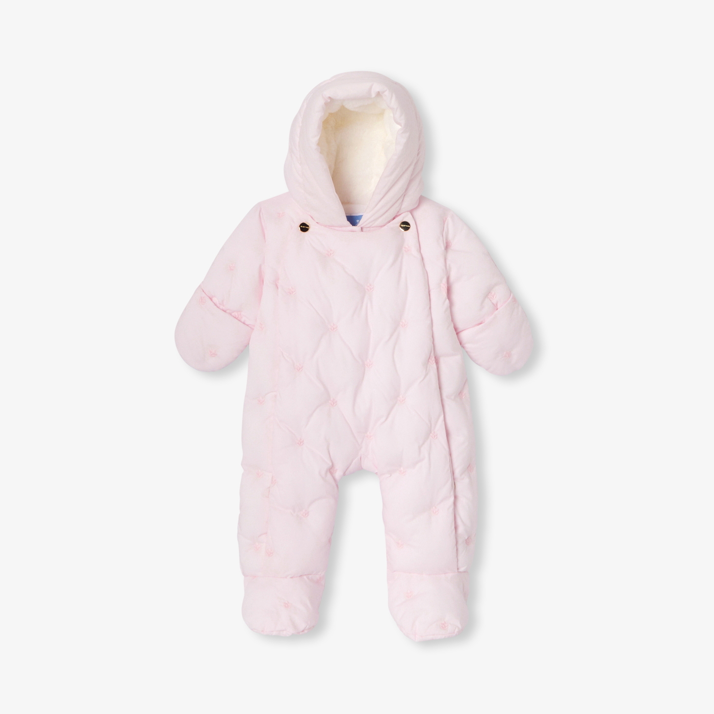 Tuta imbottita con fiori ricamati per neonata