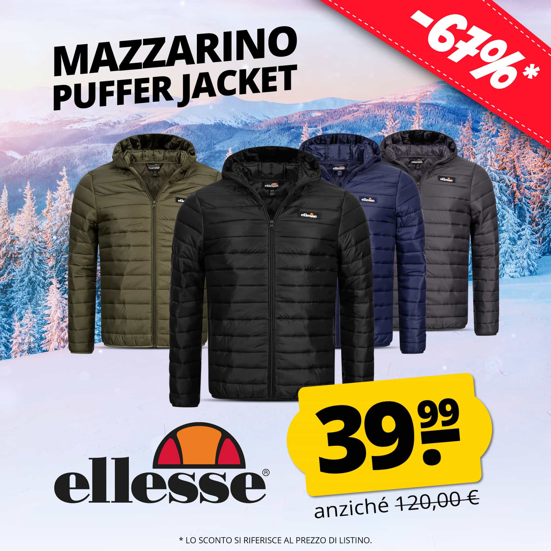 ellesse mazzarino uomo giacca invernale