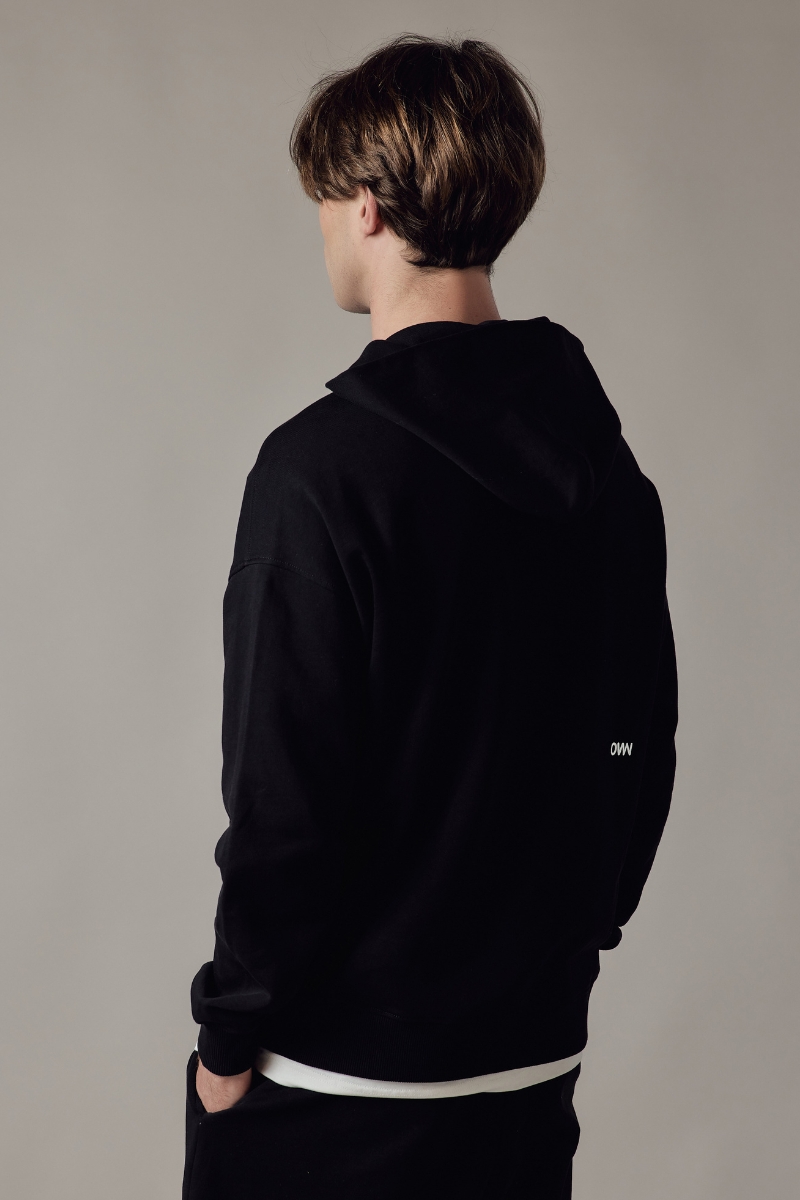 Set Felpa con Cappuccio + Joggers Loose Fit – Nero