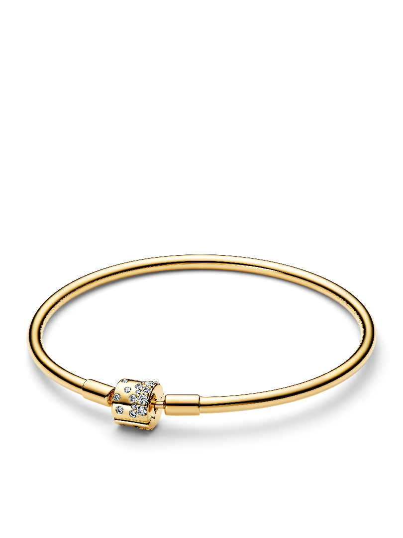 Sparkling Barrel Clasp Bangle