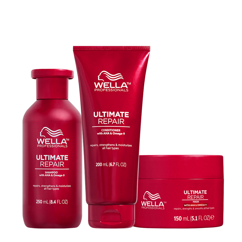 Image of Wella Ultimate Repair Shampoo 250ml  Conditioner 200ml  Mask 150ml