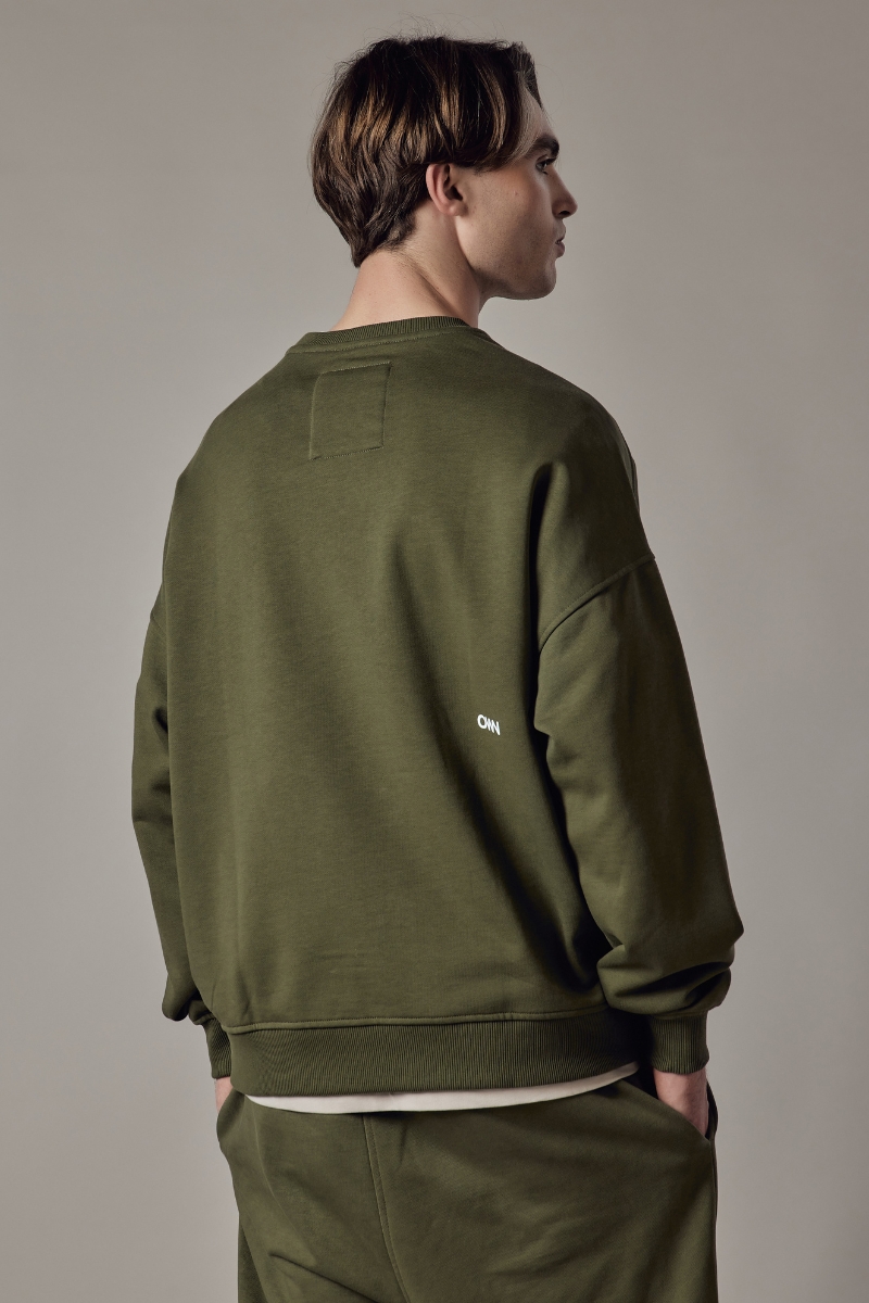 Set Felpa Girocollo + Joggers Loose Fit – Dusty Sage