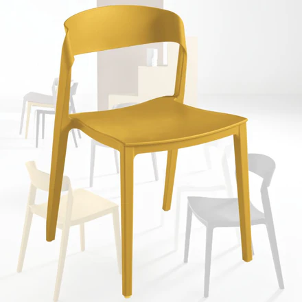 Set 2 Sedie Sala da Pranzo, Cucina, Impilabili in Polipropilene 46x52x77 cm