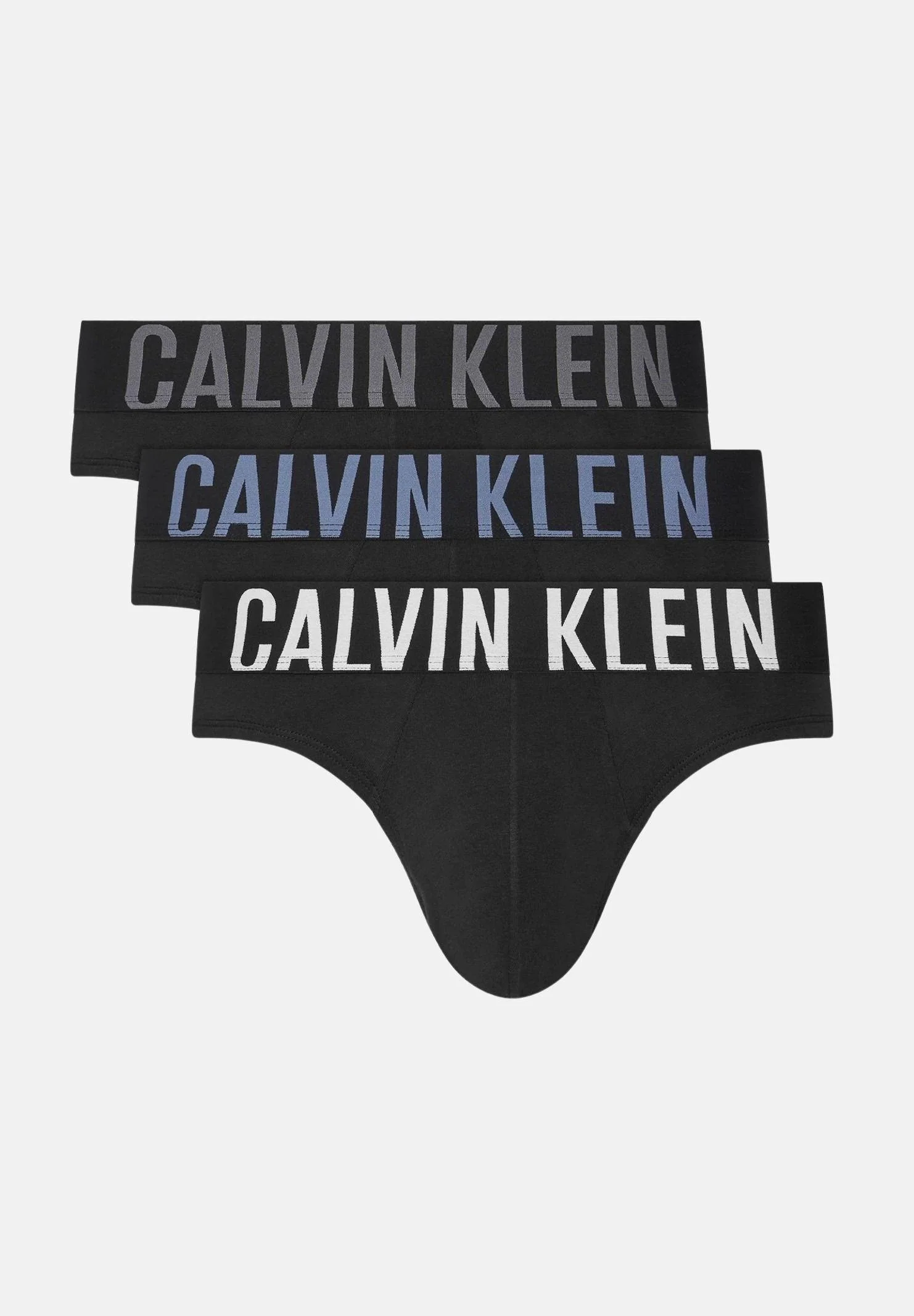 Image of CALVIN KLEIN Set da 3 slip neri da uomo con logo in diversi colori