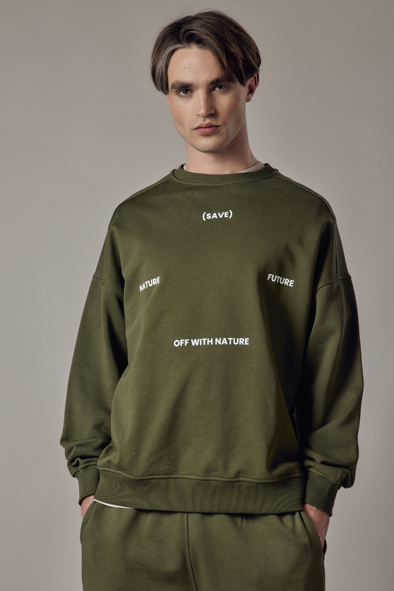 Set Felpa Girocollo + Joggers Loose Fit – Dusty Sage