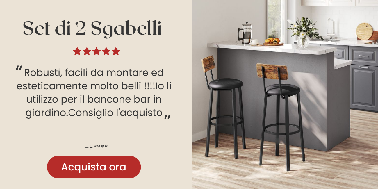Set di 2 Sgabelli da Bar Imbottiti in PU Marrone Vintage e Nero Classico