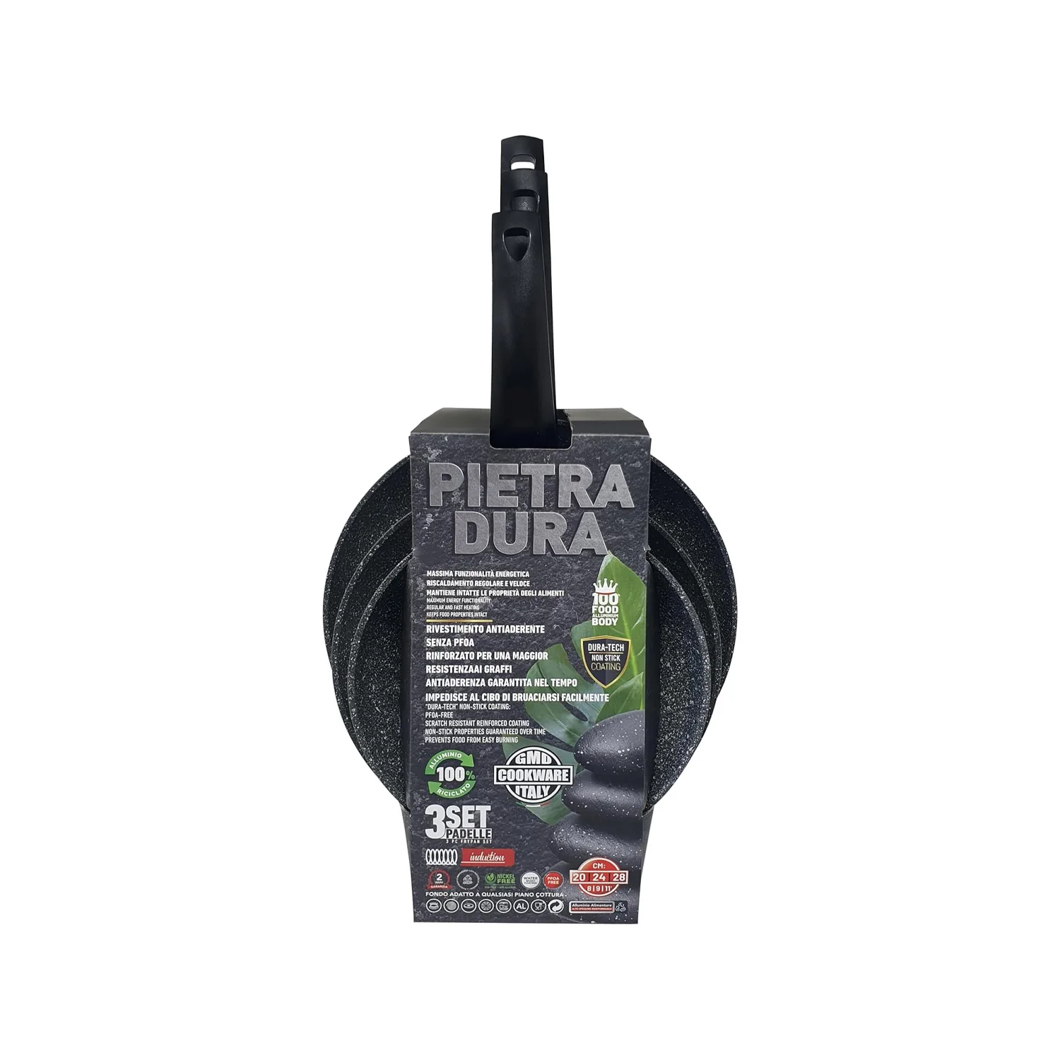 Image of Padelle Induzione 3 Pezzi – Set Antiaderente Senza PFOA 20/24/28 cm