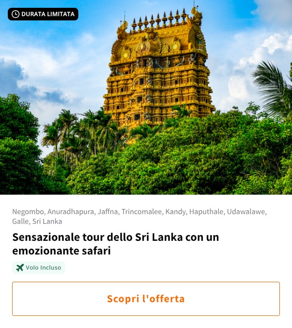 Sensazionale tour dello Sri Lanka con un emozionante safari
