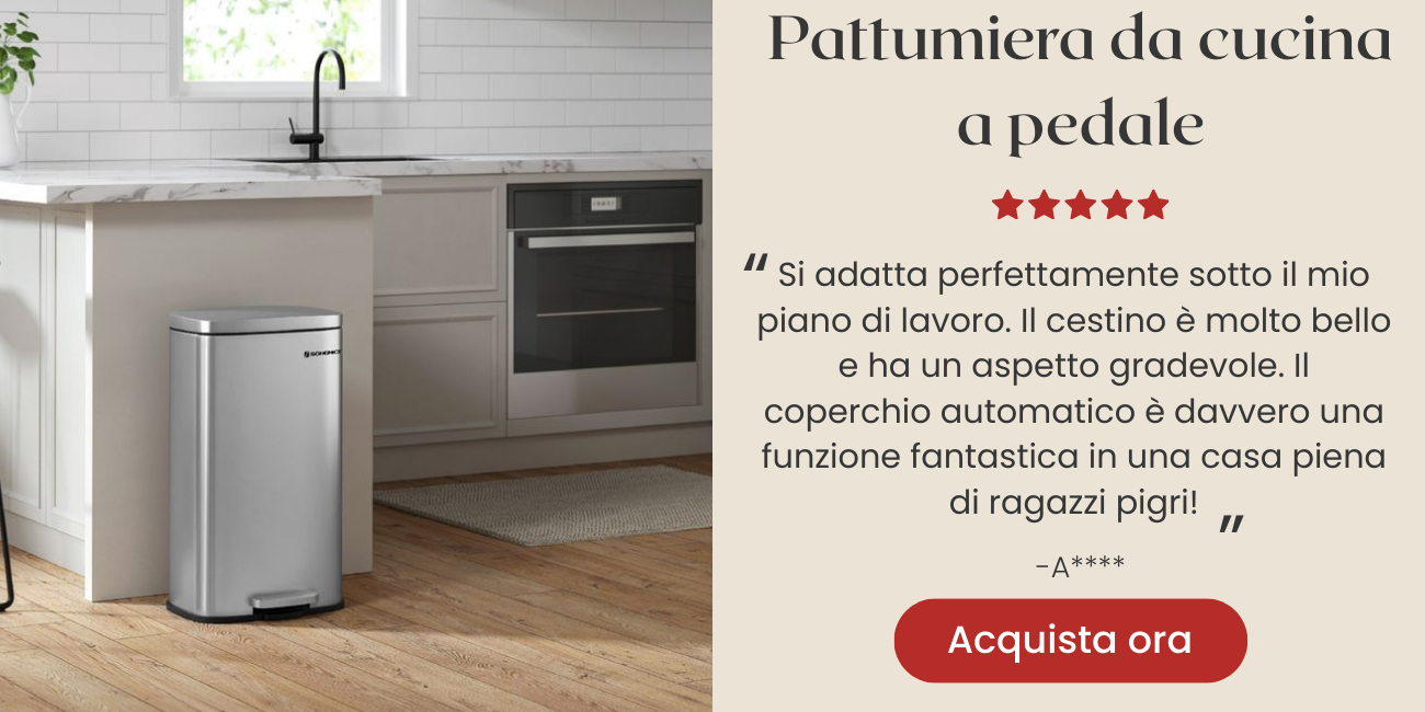 Pattumiera da Cucina 30L a Pedale con Coperchio Chiusura Morbida Acciaio Argento
