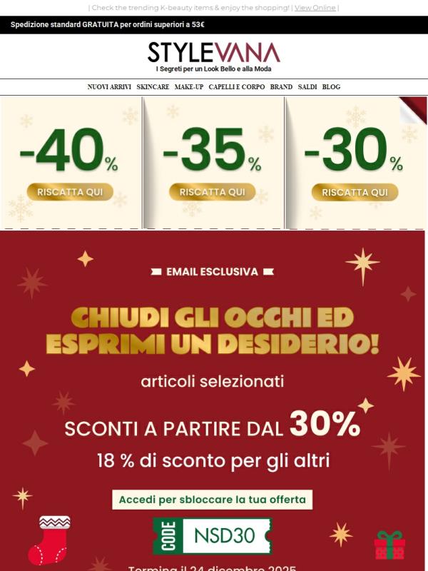 💫 Dal -30 % – Il tuo desiderio natalizio si avvera