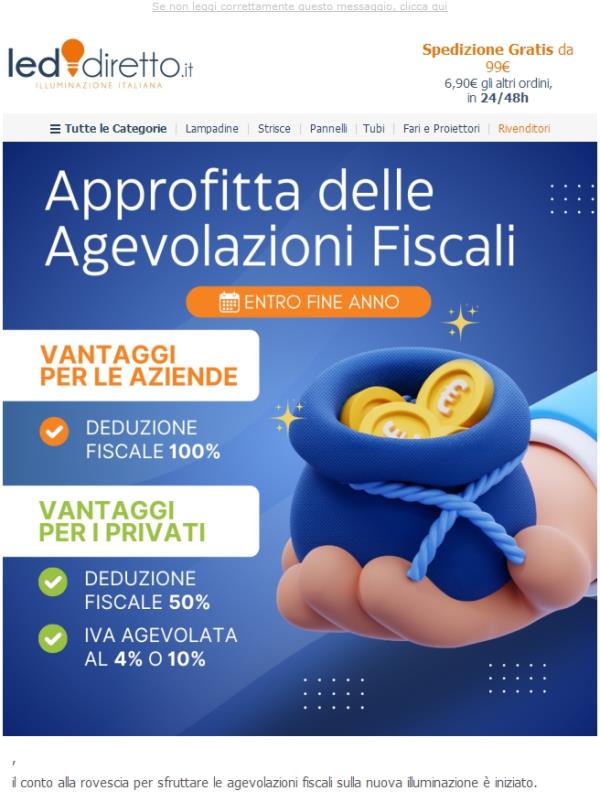 💰Ultima chiamata: Detrazioni e Deduzioni sull'Illuminazione LED