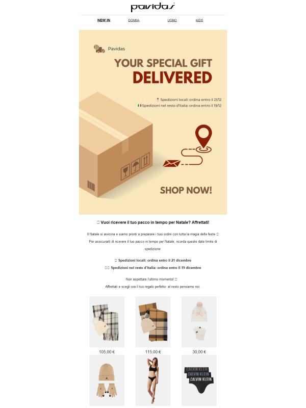🎁 Vuoi ricevere il tuo pacco in tempo per Natale? Affrettati!