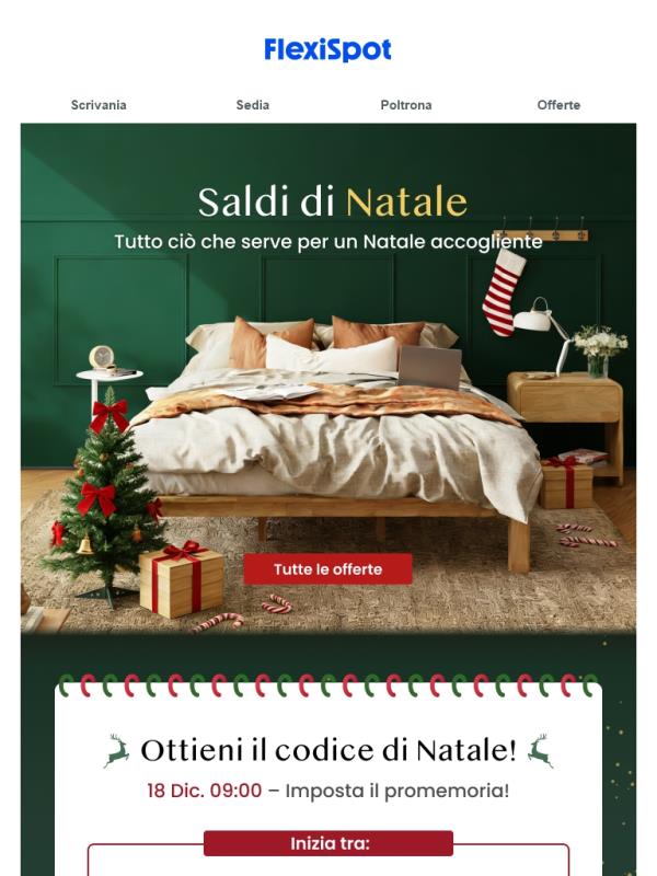 🎄 Presto! Approfitti del suo sconto di Natale!