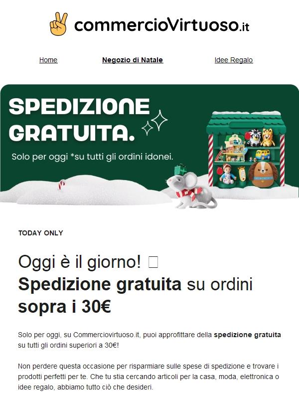Oggi è il giorno! 🚚 Spedizione gratuita su ordini sopra i 35€