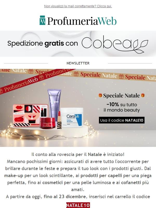 🎅 Speciale Natale: -10% su cosmetici, make-up, capelli e cofanetti