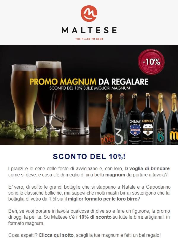 10% di sconto su tutte le magnum!