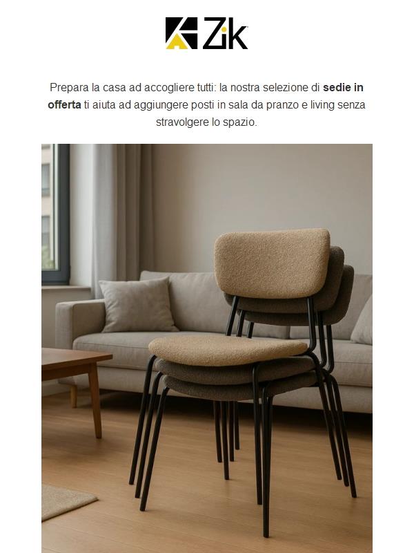 Più amici a tavola: sedie extra in promo