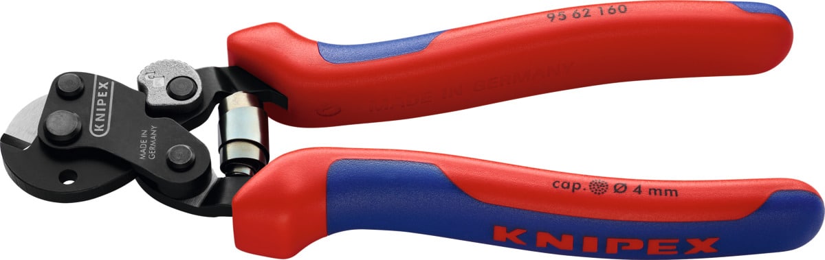 KNIPEX - Cesoia per funi metalliche con manici rivestiti, Lunghezza complessiva: 160 mm