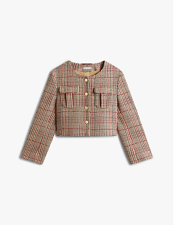 Giacca elegante in tweed a quadri