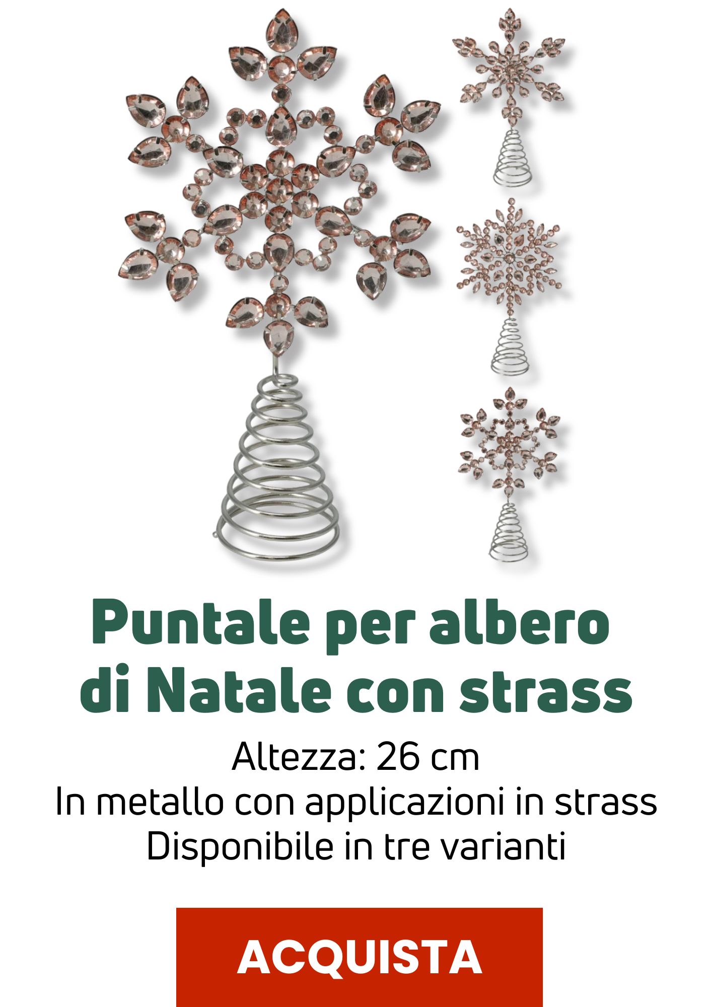 Puntale per albero con strass | Perrone Shop