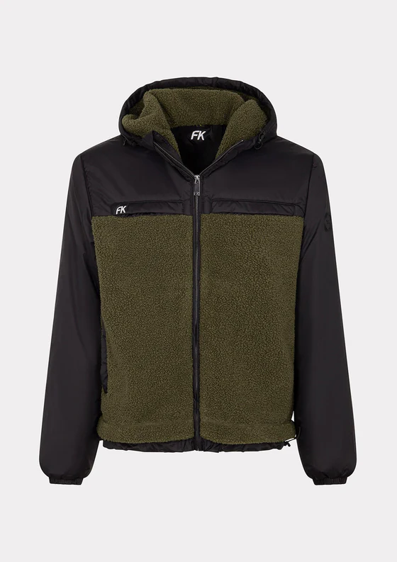 Giubbotto Imbottito con Cappuccio Uomo F**K Verde Militare M3200-MG